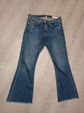 Rag & Bone Crop Flare Jeans In Paz Wash